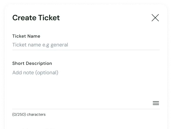 Easy Ticket Creation