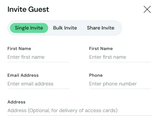 Single Guest Invite